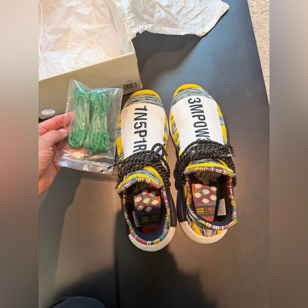adidas NMD Human Race Trail x Pharrell Solar Pack 2018 -Size 9.5 - Picture 13 of 14